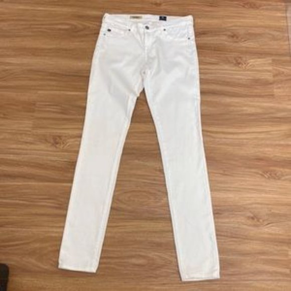 AG Adriano Goldschmied The Legging Super Skinny White Jeans Size 27R Inseam 31.5 - Picture 2 of 2